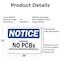Signmission Contains No PCBs Polychlorinated Biphenyls, 18 in W x Rectangle, Aluminum OS-2PACK-NS-A-1218-L-15368 - alternate 8